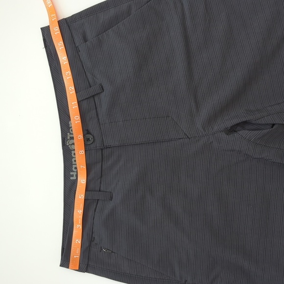 Hang Ten Hybrid 11 inch Flat Front Shorts Swimwear Grey Black size 32 NICE - Picture 4 of 11